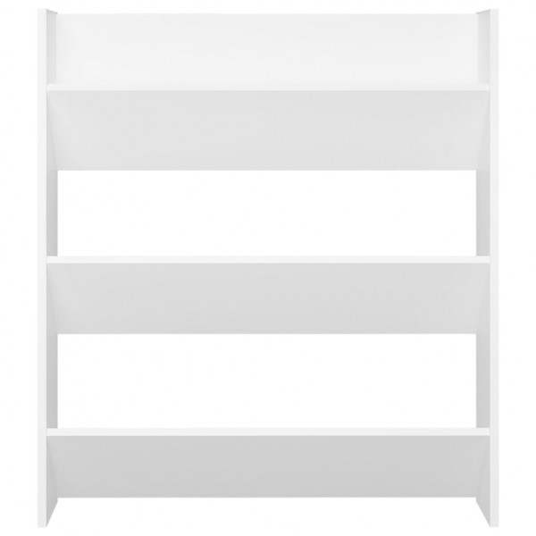 Zapatero de pared madera contrachapada blanco 80x18x90 cm M 4