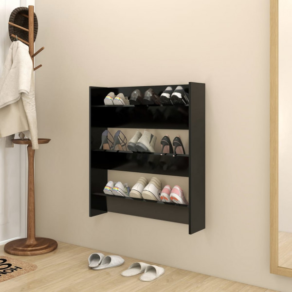 Zapatero de pared madera contrachapada negro 80x18x90 cm D