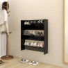 Zapatero de pared madera contrachapada negro 80x18x90 cm 1