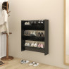 Zapatero de pared madera contrachapada negro brillo 80x18x90 cm 1
