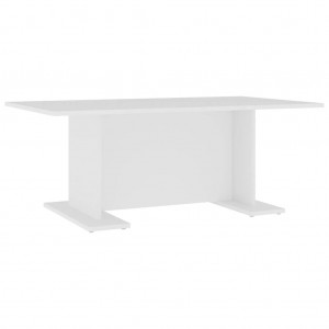 Mesa de centro de madera contrachapada blanco 103.5x60x40 cm H