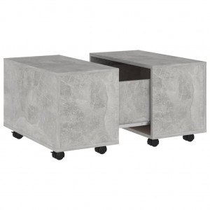 Mesa de centro madera contrachapada gris hormigón 60x60x38 cm H