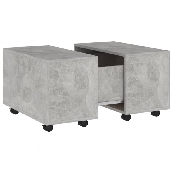 Mesa de centro madera contrachapada gris hormigón 60x60x38 cm M 2