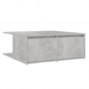 Mesa de centro madera contrachapada gris hormigón 80x80x31 cm H