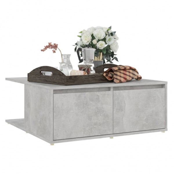 Mesa de centro madera contrachapada gris hormigón 80x80x31 cm M 3