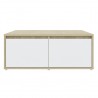 Mesa de centro madera contrachapada blanco y roble 80x80x31 cm 4