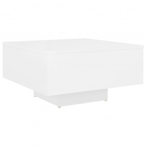 Mesa de centro madera contrachapada blanco 60x60x31.5 cm H