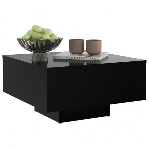 Mesa de centro madera contrachapada negro 60x60x31.5 cm M 3