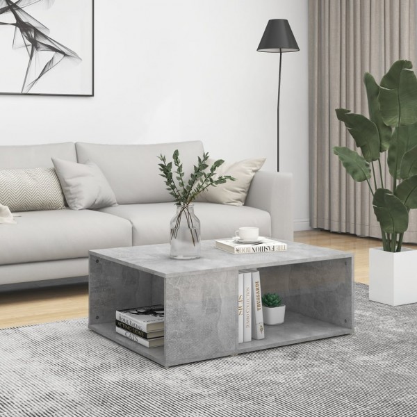 Mesa de centro madera contrachapada gris hormigón 90x67x33 cm D
