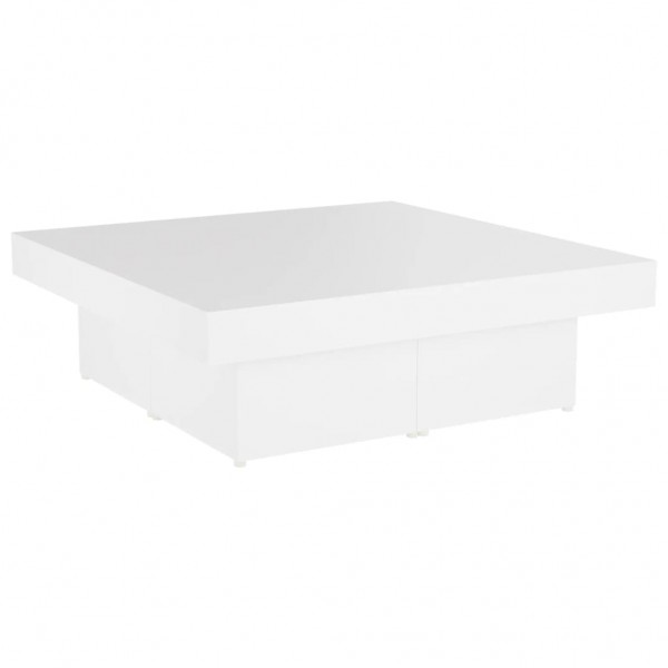 Mesa de centro madera contrachapada blanco 90x90x28 cm M 2