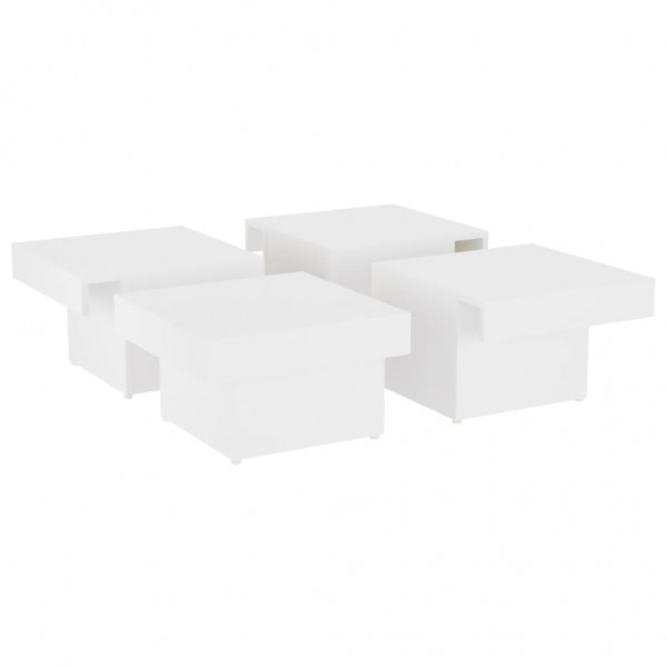 Mesa de centro madera contrachapada blanco 90x90x28 cm M 3
