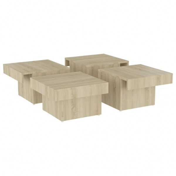 Mesa de centro madera contrachapada roble Sonoma 90x90x28 cm M 4