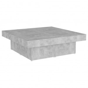 Mesa de centro madera contrachapada gris hormigón 80x50x40 cm H