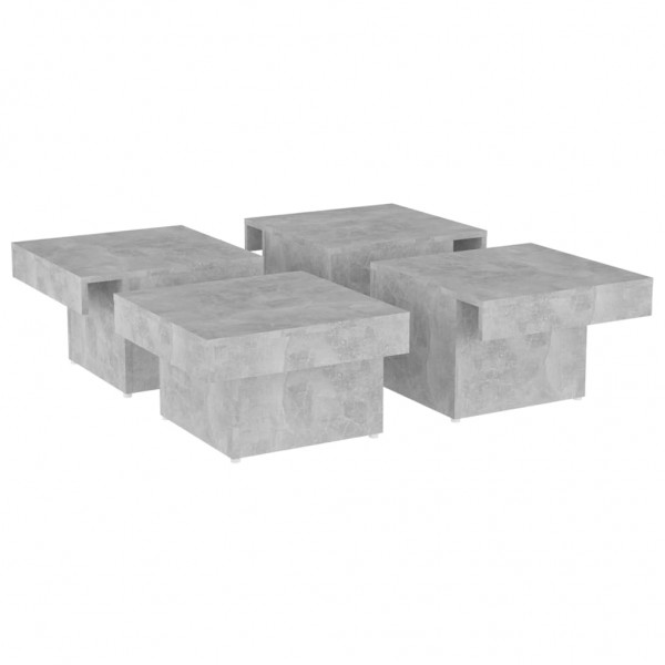 Mesa de centro madera contrachapada gris hormigón 80x50x40 cm M 4