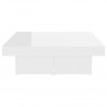 Mesa de centro madera contrachapada blanco brillante 90x90x28cm 5