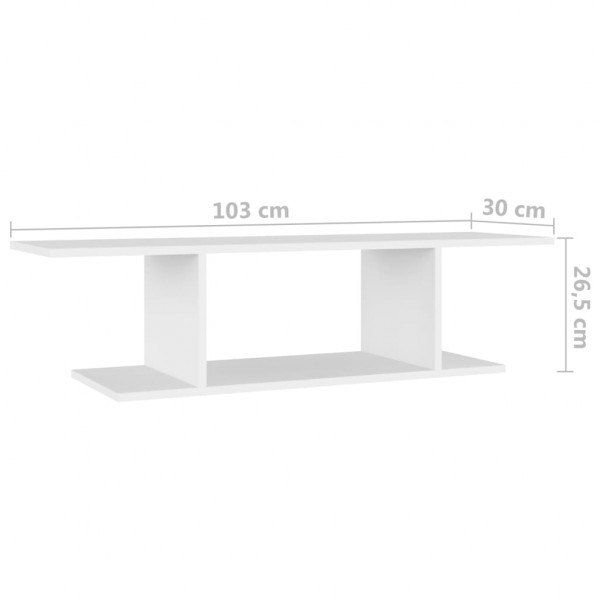 Mueble de pared para TV blanco 103x30x26.5 cm M 5