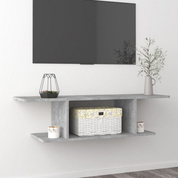 Mueble de TV de pared gris hormigón 103x30x26.5 cm D