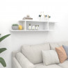 Prateleira TV parede 125x18x23 cm derivados de madeira branco 3