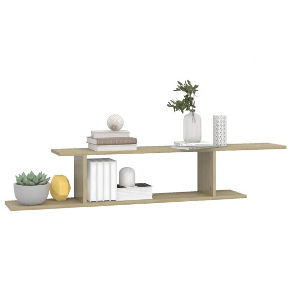 Estante de pared para TV contrachapado roble Sonoma 125x18x23cm M 4