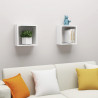 Estantes cubo de pared 2 unidades blanco 30x15x30 cm 1