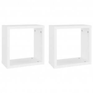 Prateleiras de parede em forma de cubo 2 pcs 30x15x30cm branco H