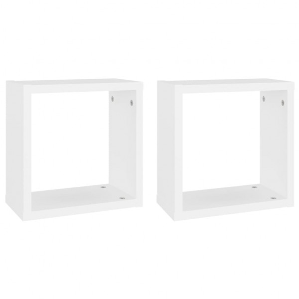 Estantes cubo de pared 2 unidades blanco 30x15x30 cm M 2