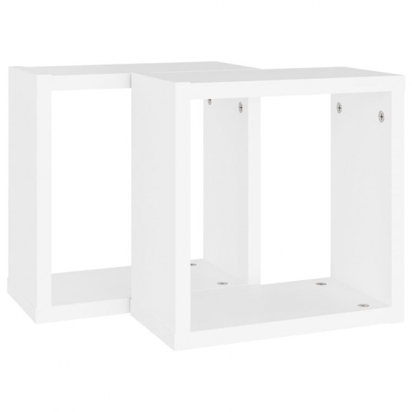 Estantes cubo de pared 2 unidades blanco 30x15x30 cm M 5