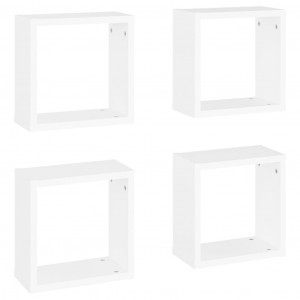 Prateleiras de parede em forma de cubo 4 pcs 30x15x30cm branco H