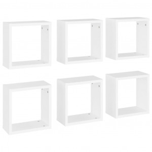 Estantes cubo de pared 6 unidades blanco 30x15x30 cm H