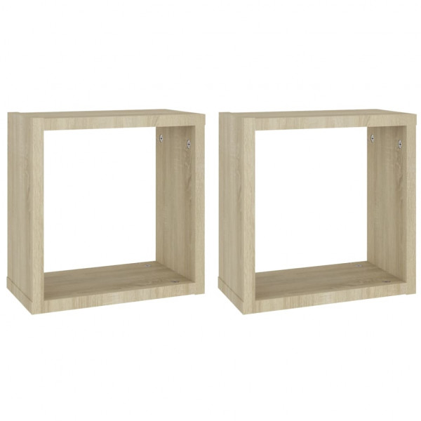 Estantes cubo de pared 2 unidades roble Sonoma 30x15x30 cm M 2