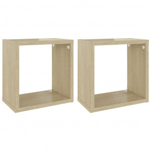 Prateleiras de parede em forma de cubo 2 pcs 26x15x26 cm sonoma H