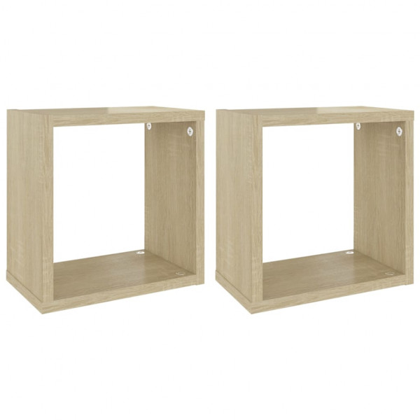 Prateleiras de parede em forma de cubo 2 pcs 26x15x26 cm sonoma M 2