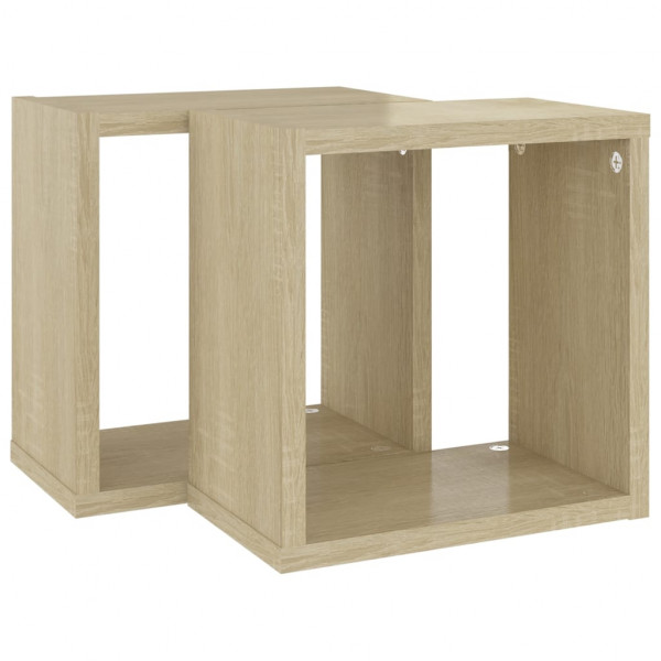 Prateleiras de parede em forma de cubo 2 pcs 26x15x26 cm sonoma M 5
