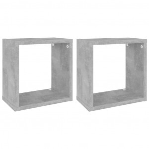 Estantes cubo de pared 2 unidades gris hormigón 26x15x26 cm H