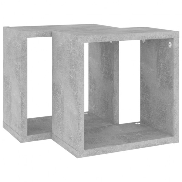 Prateleiras parede forma de cubo 2pcs 26x15x26 cm cinza cimento M 5
