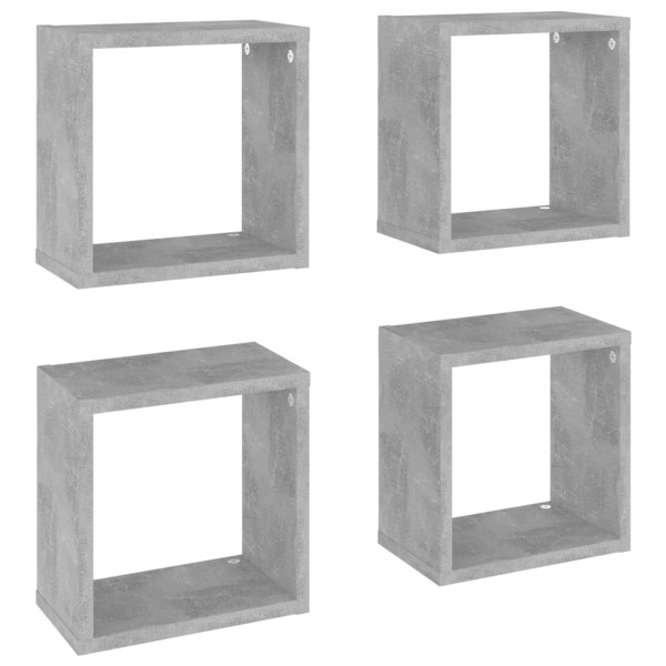 Prateleiras parede forma de cubo 4pcs 26x15x26 cm cinza cimento M 2