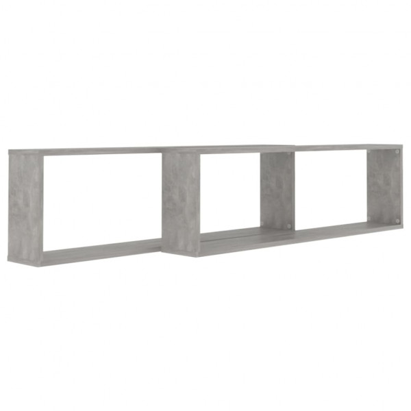 Estante cubo pared 2uds contrachapado gris hormigón 100x15x30cm M 4