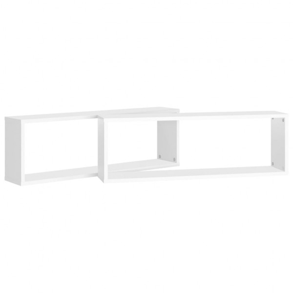 Estantes cubo de pared 2 uds contrachapado blanco 80x15x26.5 cm M 5