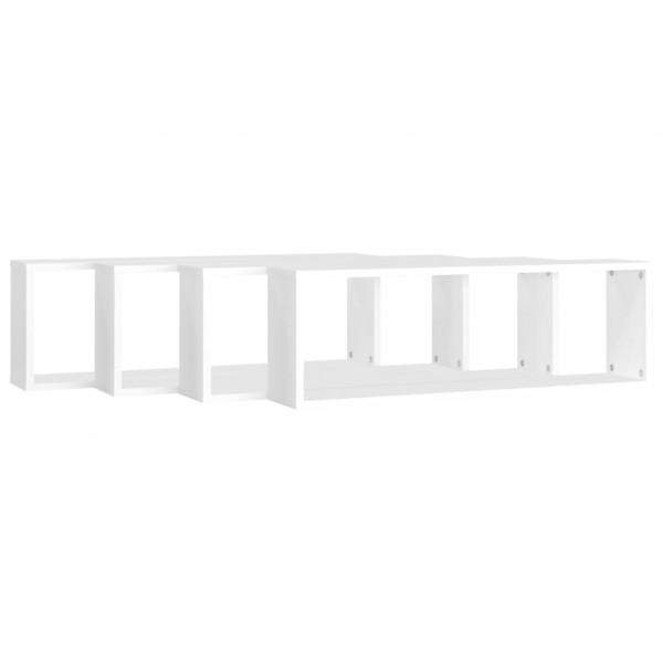 Estantes cubo de pared 4 uds contrachapado blanco 80x15x26.5 cm M 4