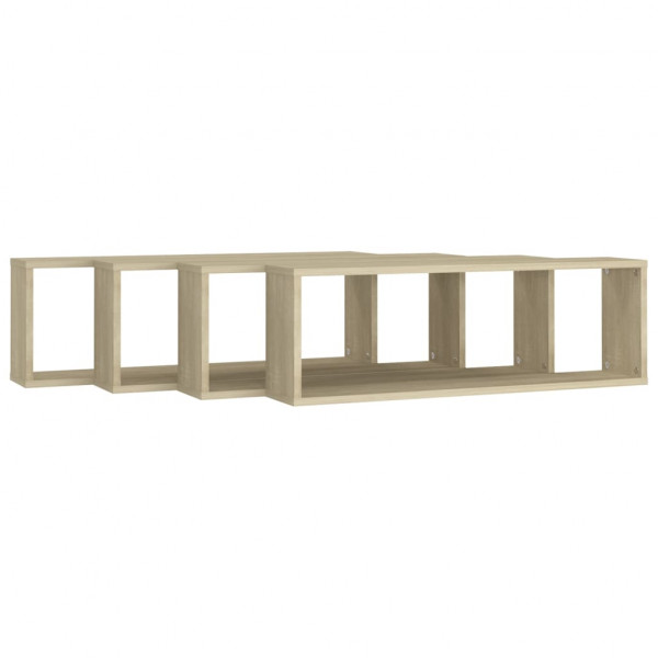 Estantes parede cúbicas 4pcs deriv. madeira 80x15x26.5cm sonoma M 4