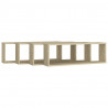 Estante cubo pared 4uds contrachapado roble Sonoma 80x15x26.5cm 4