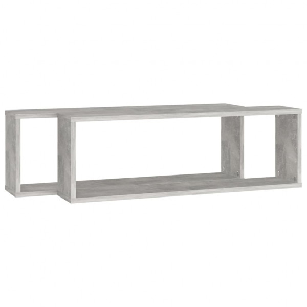 Estante de pared 2 uds contrachapado gris hormigón 80x15x26.5cm M 4