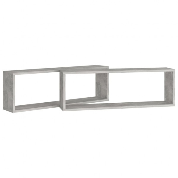 Estante de pared 2 uds contrachapado gris hormigón 80x15x26.5cm M 5