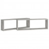 Estante de pared 2 uds contrachapado gris hormigón 80x15x26.5cm 5
