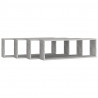 Estante de pared 4 uds contrachapado gris hormigón 80x15x26.5cm 4