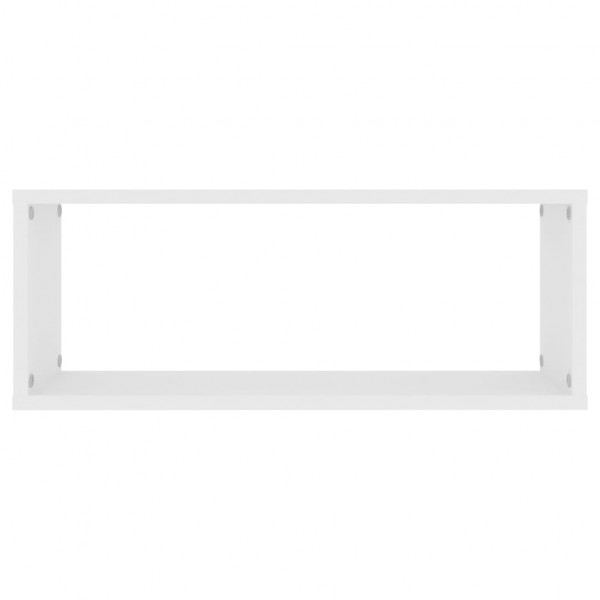Estante cubo de pared 4 uds contrachapado blanco 60x15x23 cm M 5