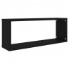 Estante cubo de pared 4 uds contrachapado negro 60x15x23 cm 4