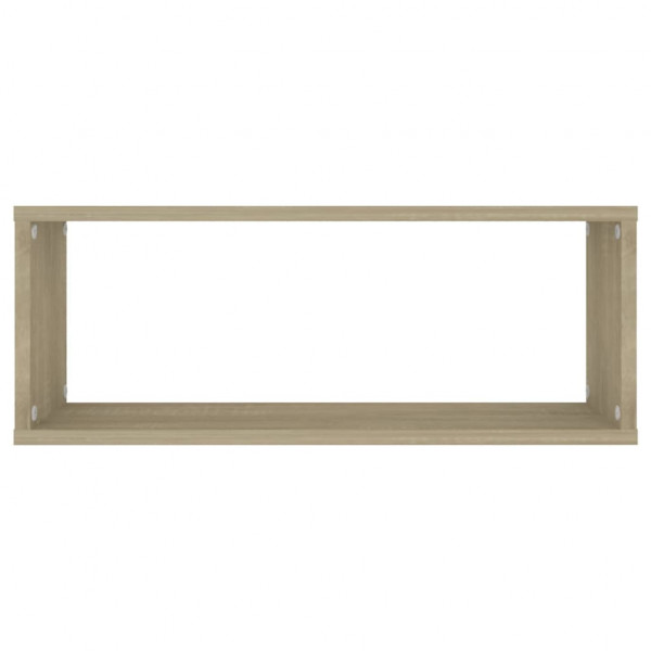 Estante cubo pared 2 uds contrachapado roble Sonoma 60x15x23 cm M 5