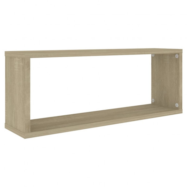 Estante cubo pared 4 uds contrachapado roble Sonoma 60x15x23 cm M 4