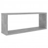 Estante cubo pared 4 uds aglomerado gris hormigón 60x15x23 cm 4